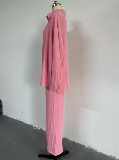 Conjunto Elegante: Blusa Suelta Manga Larga y Pantalón Cintura Alta - Image 14