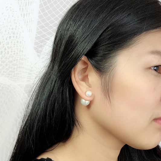 Aretes de Perlas de Agua Dulce Naturales Redondas para Mujer