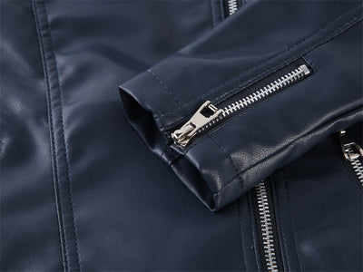 Chaqueta de Cuero Casual para Niños - Diseño Liso Moderno - Image 8
