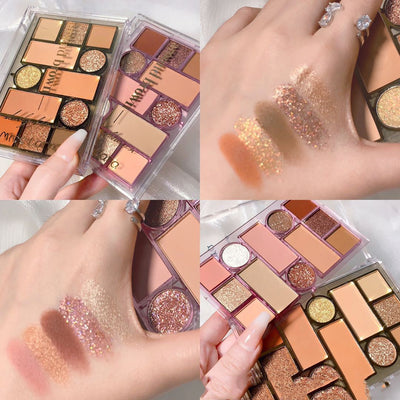 Paleta de Sombras de Ojos de Doce Colores Mate y Perlado en Tonos Tierra