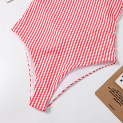 Traje de Baño Entero Ajustado con Estampado de Rayas - Image 20