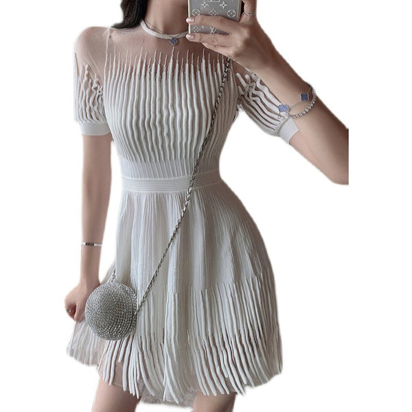Vestido Elegante Ceñido de Lujo Celebrity con Falda Hada