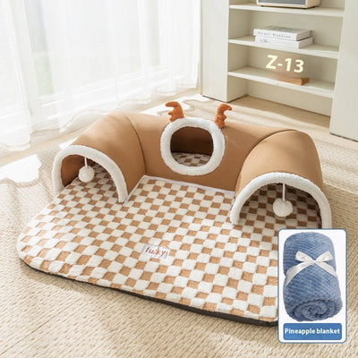 Túnel Escondite y Cama 2 en 1 para Gatos - Image 8