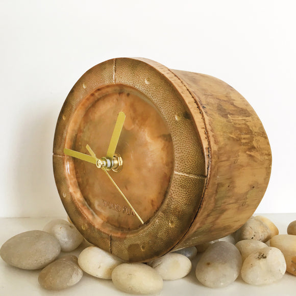 Relógio de Parede Silencioso Bambu Minimalista - Design Nórdico Moderno