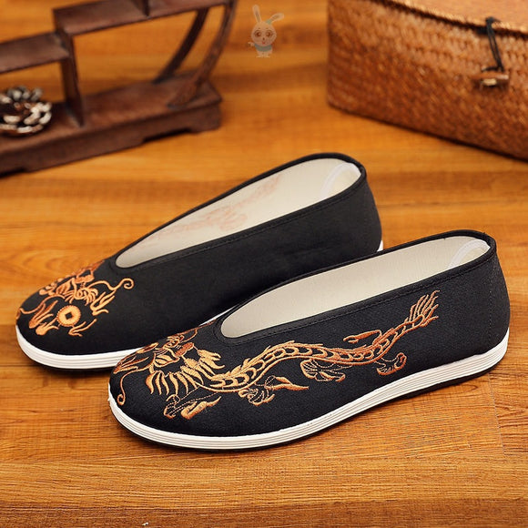 Zapatos Casuales Hombre con Suela Suave y Bordado Artesanal
