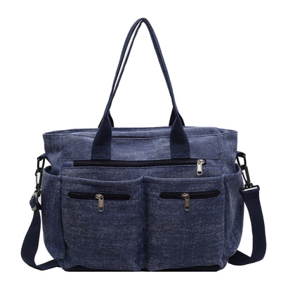 Bolso Tote de Mezclilla Retro Capacidad Extra para Mujer - Image 5