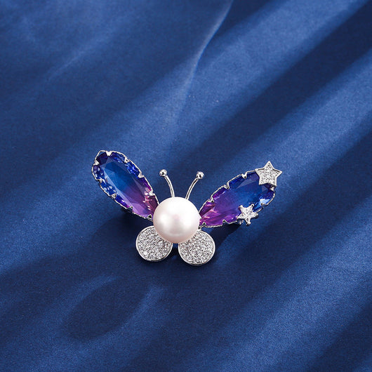 Broche Morado con Flecos Estampado para Mujer - Image 4