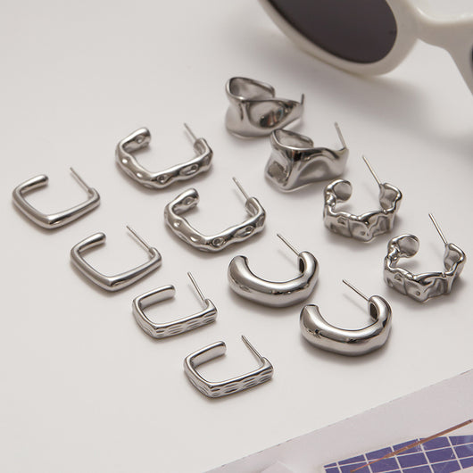 Aretes C Acero Inoxidable Lujo Europeo Minimalista - Image 18