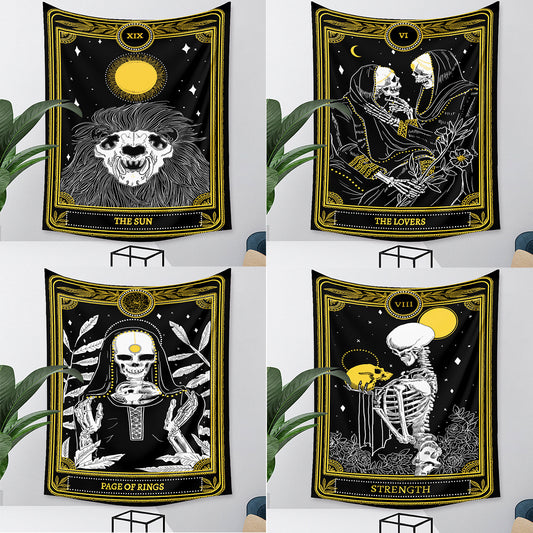 Tapiz de Tarot Psicodélico Bohemio con Fondo Místico