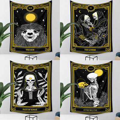Tapiz de Tarot Psicodélico Bohemio con Fondo Místico