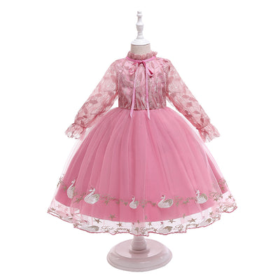 Vestido de Princesa Infantil con Falda de Tul Esponjoso para Niñas - Image 8