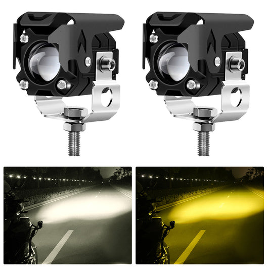 Faro Auxiliar LED Bicolor (Blanco y Ámbar) para Moto y Trabajo Pesado - Image 5
