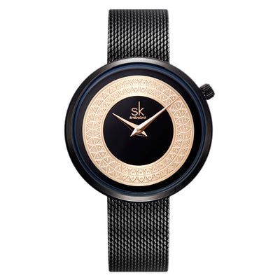 Reloj de Moda para Mujer Shengke - Dial Creativo, Malla de Acero Inoxidable y Resistencia al Agua - Image 7