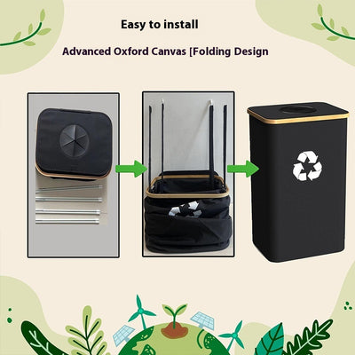 Cesto de Almacenamiento Plegable con Compartimentos para Reciclaje - Image 7