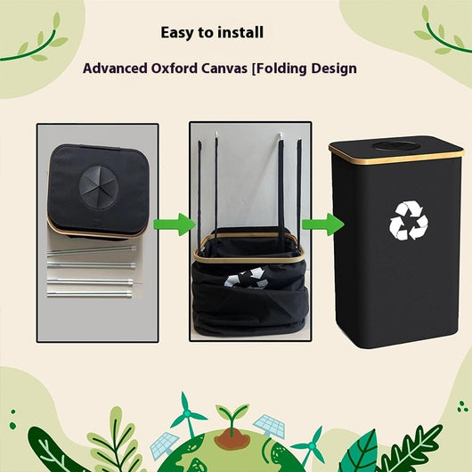 Cesto de Almacenamiento Plegable con Compartimentos para Reciclaje - Image 7