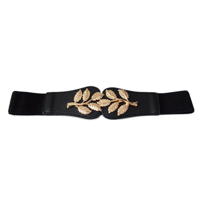 Pantalón Elástico para Mujer con Cintura Decorativa de Hojas - Image 8