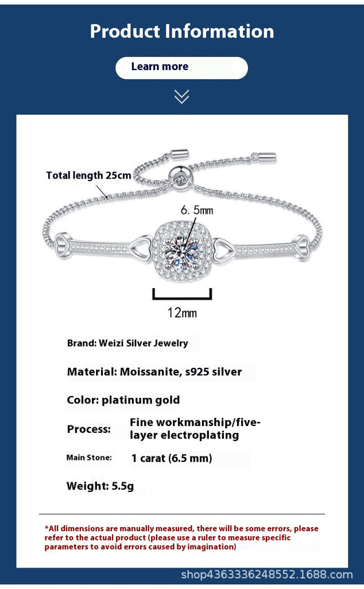 Pulsera de Plata Esterlina con Dije Cuadrado para Mujer - Image 11