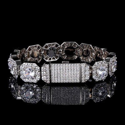 Cadena Hip Hop Cuadrada de Piedra de Caramelo - Collar y Pulsera - Image 92