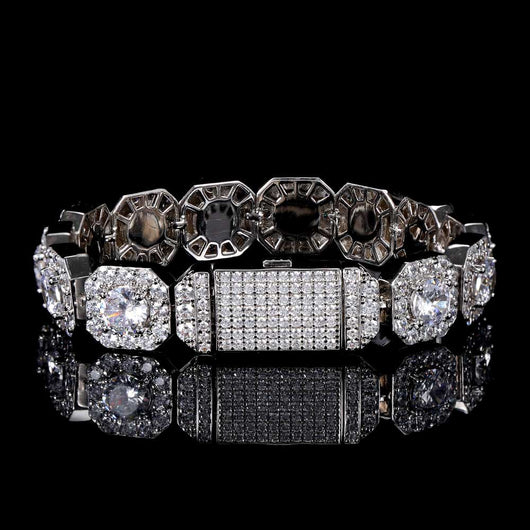 Cadena Hip Hop Cuadrada de Piedra de Caramelo - Collar y Pulsera - Image 92