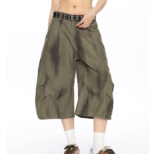 Shorts de Trabajo Vintage Teñido Artesanal para Mujer - Image 3