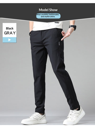 Pantalones Casuales Elásticos para Hombre con Forro Polar y Tela Ice Silk - Image 22