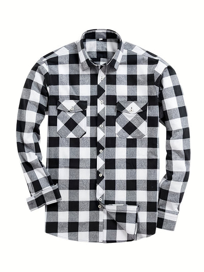 Camisa de Manga Larga con Solapa Elegante para Hombre - Image 8
