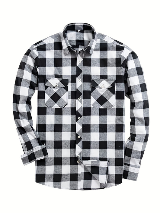 Camisa de Manga Larga con Solapa Elegante para Hombre - Image 8