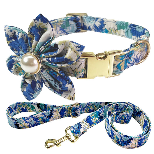 Collar Correa para Perro Mediano y Grande con Letras Personalizadas y Diseño Floral Metálico - Image 17