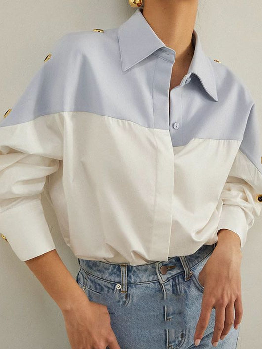 Blusa Francesa de Alto Grado con Combinación de Colores - Image 18