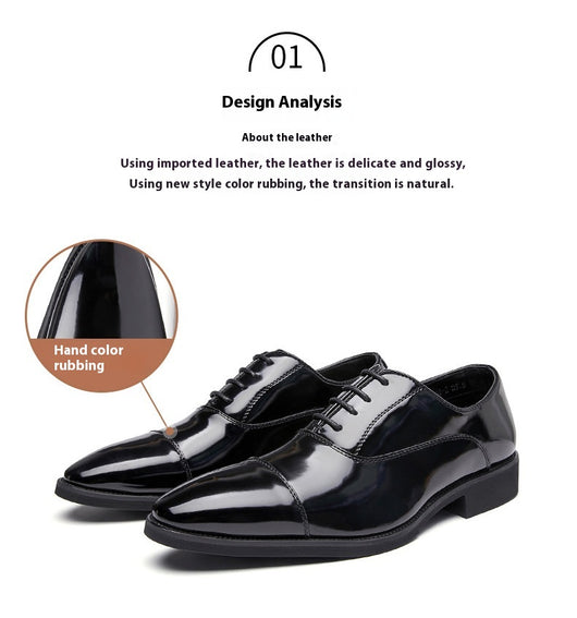 Zapatos Oxford de Cuero Charol con Punta Fina - Calzado Ejecutivo para Hombre - Image 29