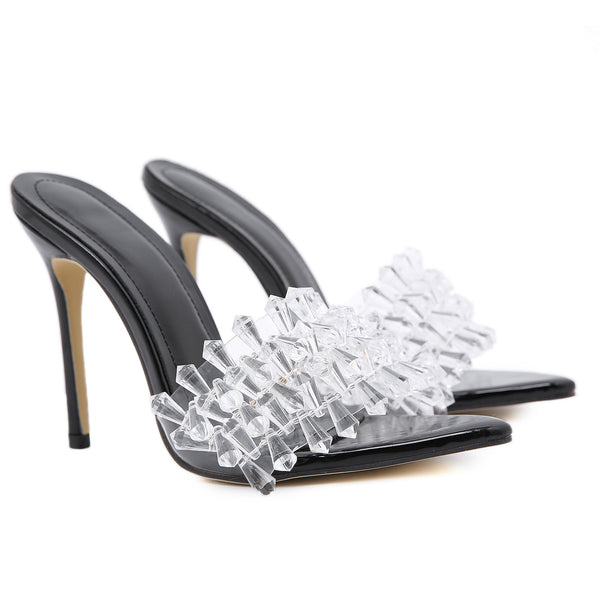Sandalias Stiletto con Pedrería para Mujer - Diseño Elegante Boca de Pez - Image 5