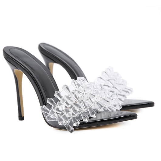 Sandalias Stiletto con Pedrería para Mujer - Diseño Elegante Boca de Pez - Image 5