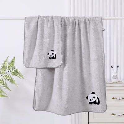 Fundas de Panda Bordado en Terciopelo Coral - Suave y Absorbentes - Image 4
