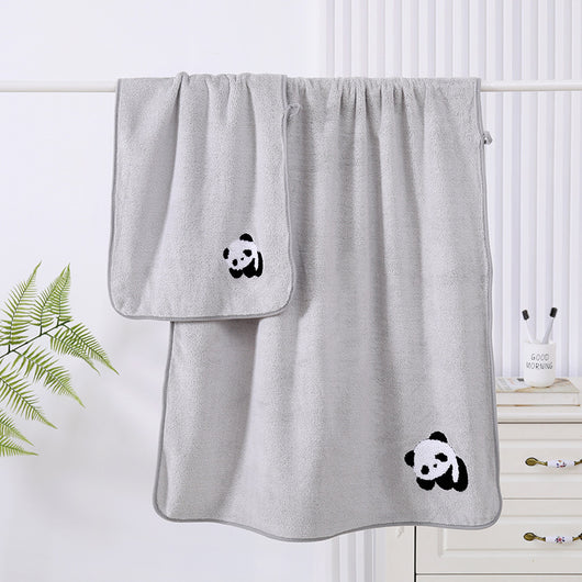 Fundas de Panda Bordado en Terciopelo Coral - Suave y Absorbentes - Image 4