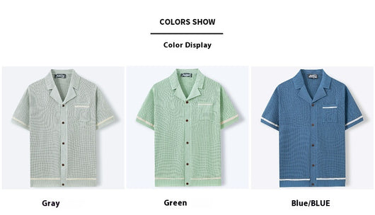 Polo Cubano de Manga Corta en Punto para Hombre - Estilo Verano - Image 15