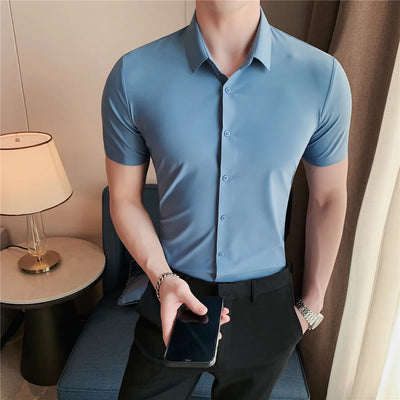 Camisa Deportiva Elástica de Manga Corta para Hombre - Image 17