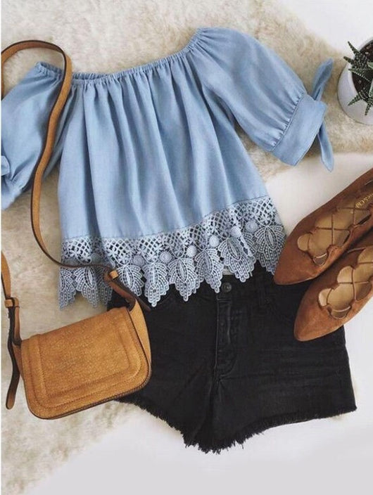 Blusa Holgada de Encaje con Dobladillo Suelto - Estilo Europeo y Estadounidense - Image 7