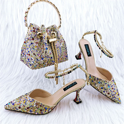 Juego de Bolsas para Zapatos con Sandalia Punta Abierta y Asa de Diamante - Image 8