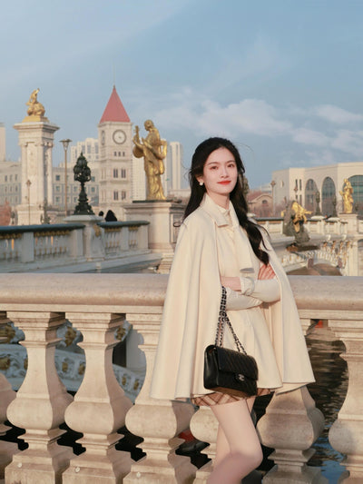 Capa Poncho de Lana Clásico para Mujer - Abrigo Otoño e Invierno - Image 2