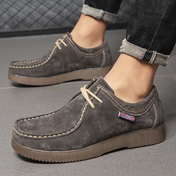 Tenis de Cuero Casual Coreano Estilo Británico - Sneakers Versátiles para Hombre
