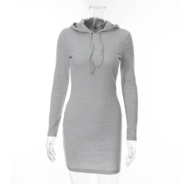 Vestido de Punto con Capucha y Efecto Adelgazante para Mujer