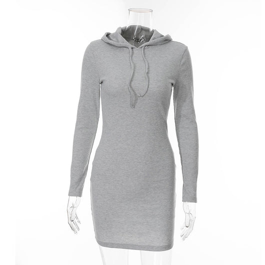 Vestido de Punto con Capucha y Efecto Adelgazante para Mujer - Image 2