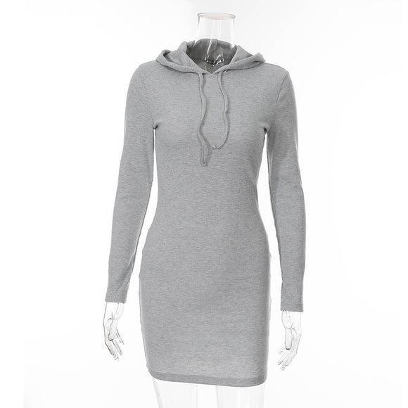 Vestido de Punto con Capucha y Efecto Adelgazante para Mujer