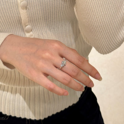 Anillo de Plata S925 Corazón Doble con Piedras Principales - Image 12