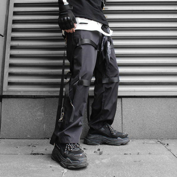 Pantalones Sueltos Hip-hop con Cierre de Webbing - Image 5