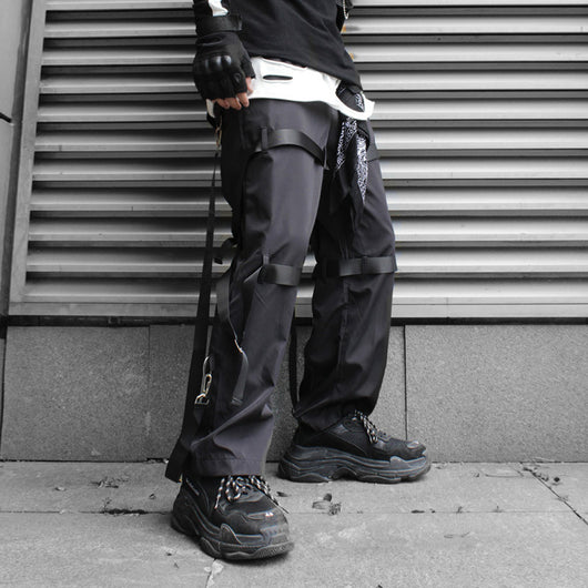 Pantalones Sueltos Hip-hop con Cierre de Webbing - Image 5