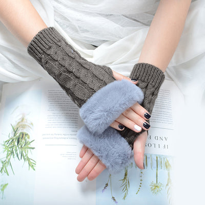 Guantes Tejidos de Moda con Giro de Color Puro - Image 14