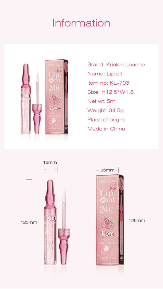 Brillo Labial Hidratante de Larga Duración con Pétalos de Rosa - Image 9