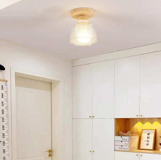 Lámpara de Techo Minimalista Nórdica en Madera Sólida para Pasillos y Balcones - Image 12