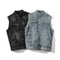 Chaleco Denim Lavado para Hombre con Cuello de Pie